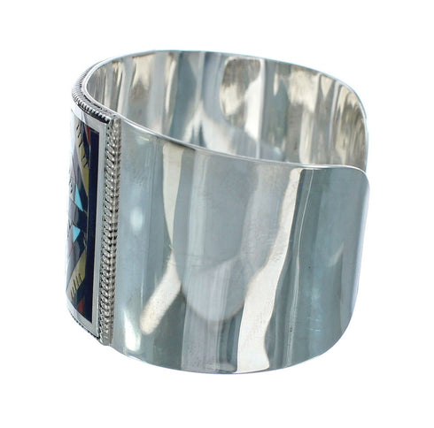 Multicolor Inlay Sterling Silver Zuni Cuff Bracelet NN20140